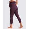 imageCRZ YOGA Womens Butterluxe Maternity Capris Leggings 23quot  Workout Active Yoga Crop Pants Over The Belly Pregnancy SoftDeep Purple