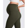 imageCRZ YOGA Womens Butterluxe Maternity Capris Leggings 23quot  Workout Active Yoga Crop Pants Over The Belly Pregnancy SoftOlive Green