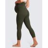 imageCRZ YOGA Womens Butterluxe Maternity Capris Leggings 23quot  Workout Active Yoga Crop Pants Over The Belly Pregnancy SoftOlive Green