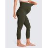 imageCRZ YOGA Womens Butterluxe Maternity Capris Leggings 23quot  Workout Active Yoga Crop Pants Over The Belly Pregnancy SoftOlive Green