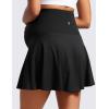 imageCRZ YOGA Womens Butterluxe Maternity High Waisted Tennis Skirts A Line Flowy Golf Athletic Casual Pregnancy Skort with PocketBlack
