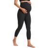 imageCRZ YOGA Womens Butterluxe Maternity Capris Leggings 23quot  Workout Active Yoga Crop Pants Over The Belly Pregnancy SoftBlack