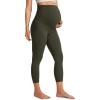 imageCRZ YOGA Womens Butterluxe Maternity Capris Leggings 23quot  Workout Active Yoga Crop Pants Over The Belly Pregnancy SoftOlive Green