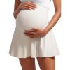 imageCRZ YOGA Womens Butterluxe Maternity High Waisted Tennis Skirts A Line Flowy Golf Athletic Casual Pregnancy Skort with PocketMilky White Bone