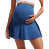 imageCRZ YOGA Womens Butterluxe Maternity High Waisted Tennis Skirts A Line Flowy Golf Athletic Casual Pregnancy Skort with PocketPitch Blue