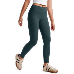 imageCRZ YOGA Girls Butterluxe Full Length Athletic Leggings  Kids High Waist Lounge Pants Active Dance Running Yoga TightsForest Dark Green
