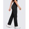 imageCRZ YOGA Lightweight Straight Leg Workout Pants for Women Casual Ruched Work Gym Athletic Joggers with PocketsBlack