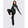 imageCRZ YOGA Lightweight Straight Leg Workout Pants for Women Casual Ruched Work Gym Athletic Joggers with PocketsBlack