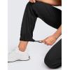 imageCRZ YOGA Lightweight Straight Leg Workout Pants for Women Casual Ruched Work Gym Athletic Joggers with PocketsBlack