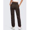 imageCRZ YOGA Lightweight Straight Leg Workout Pants for Women Casual Ruched Work Gym Athletic Joggers with PocketsHot Fudge Brown
