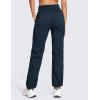 imageCRZ YOGA Lightweight Straight Leg Workout Pants for Women Casual Ruched Work Gym Athletic Joggers with PocketsInk Blue