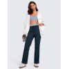 imageCRZ YOGA Lightweight Straight Leg Workout Pants for Women Casual Ruched Work Gym Athletic Joggers with PocketsInk Blue