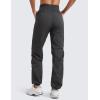 imageCRZ YOGA Lightweight Straight Leg Workout Pants for Women Casual Ruched Work Gym Athletic Joggers with PocketsInk Gray