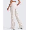imageCRZ YOGA Lightweight Straight Leg Workout Pants for Women Casual Ruched Work Gym Athletic Joggers with PocketsMilky White Bone