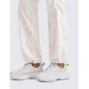 imageCRZ YOGA Lightweight Straight Leg Workout Pants for Women Casual Ruched Work Gym Athletic Joggers with PocketsMilky White Bone