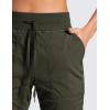 imageCRZ YOGA Lightweight Straight Leg Workout Pants for Women Casual Ruched Work Gym Athletic Joggers with PocketsOlive Green