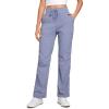 imageCRZ YOGA Lightweight Straight Leg Workout Pants for Women Casual Ruched Work Gym Athletic Joggers with PocketsAdobeblue