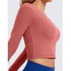 imageCRZ YOGA Butterluxe Long Sleeve Crop Tops for Women Slim Fit Workout Shirts Cropped Athletic Gym TShirtsBriar Rose