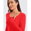 imageCRZ YOGA Butterluxe Long Sleeve Crop Tops for Women Slim Fit Workout Shirts Cropped Athletic Gym TShirtsDeep Red