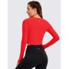 imageCRZ YOGA Butterluxe Long Sleeve Crop Tops for Women Slim Fit Workout Shirts Cropped Athletic Gym TShirtsDeep Red