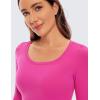 imageCRZ YOGA Butterluxe Long Sleeve Crop Tops for Women Slim Fit Workout Shirts Cropped Athletic Gym TShirtsHibiscus Purple