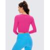 imageCRZ YOGA Butterluxe Long Sleeve Crop Tops for Women Slim Fit Workout Shirts Cropped Athletic Gym TShirtsHibiscus Purple