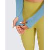 imageCRZ YOGA Butterluxe Long Sleeve Crop Tops for Women Slim Fit Workout Shirts Cropped Athletic Gym TShirtsPure Blue