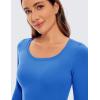 imageCRZ YOGA Butterluxe Long Sleeve Crop Tops for Women Slim Fit Workout Shirts Cropped Athletic Gym TShirtsSparkle Blue