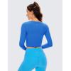 imageCRZ YOGA Butterluxe Long Sleeve Crop Tops for Women Slim Fit Workout Shirts Cropped Athletic Gym TShirtsSparkle Blue