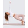 imageCRZ YOGA Butterluxe Long Sleeve Crop Tops for Women Slim Fit Workout Shirts Cropped Athletic Gym TShirtsWhite