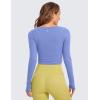 imageCRZ YOGA Butterluxe Long Sleeve Crop Tops for Women Slim Fit Workout Shirts Cropped Athletic Gym TShirtsWild Indigo
