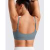 imageCRZ YOGA Womens Butterluxe Adjustable Spaghetti Strap Sports Bra  Scoop Neck Wireless Padded Yoga Workout Crop TopBelgian Blue