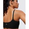 imageCRZ YOGA Womens Butterluxe Adjustable Spaghetti Strap Sports Bra  Scoop Neck Wireless Padded Yoga Workout Crop TopBlack