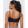 imageCRZ YOGA Womens Butterluxe Adjustable Spaghetti Strap Sports Bra  Scoop Neck Wireless Padded Yoga Workout Crop TopBlack