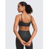imageCRZ YOGA Womens Butterluxe Adjustable Spaghetti Strap Sports Bra  Scoop Neck Wireless Padded Yoga Workout Crop TopBlack Foil Pattern