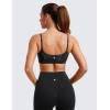 imageCRZ YOGA Womens Butterluxe Adjustable Spaghetti Strap Sports Bra  Scoop Neck Wireless Padded Yoga Workout Crop TopBlack Tie Dye Flowers