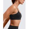imageCRZ YOGA Womens Butterluxe Adjustable Spaghetti Strap Sports Bra  Scoop Neck Wireless Padded Yoga Workout Crop TopBlack Tie Dye Flowers