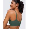 imageCRZ YOGA Womens Butterluxe Adjustable Spaghetti Strap Sports Bra  Scoop Neck Wireless Padded Yoga Workout Crop TopDark Forest Green