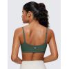 imageCRZ YOGA Womens Butterluxe Adjustable Spaghetti Strap Sports Bra  Scoop Neck Wireless Padded Yoga Workout Crop TopDark Forest Green