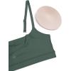 imageCRZ YOGA Womens Butterluxe Adjustable Spaghetti Strap Sports Bra  Scoop Neck Wireless Padded Yoga Workout Crop TopDark Forest Green