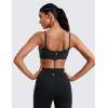 imageCRZ YOGA Womens Butterluxe Adjustable Spaghetti Strap Sports Bra  Scoop Neck Wireless Padded Yoga Workout Crop TopDark Grey Camouflage 2