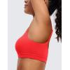 imageCRZ YOGA Womens Butterluxe Adjustable Spaghetti Strap Sports Bra  Scoop Neck Wireless Padded Yoga Workout Crop TopDeep Red
