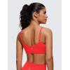 imageCRZ YOGA Womens Butterluxe Adjustable Spaghetti Strap Sports Bra  Scoop Neck Wireless Padded Yoga Workout Crop TopDeep Red