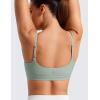 imageCRZ YOGA Womens Butterluxe Adjustable Spaghetti Strap Sports Bra  Scoop Neck Wireless Padded Yoga Workout Crop TopGreen Palm Court