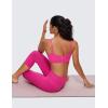 imageCRZ YOGA Womens Butterluxe Adjustable Spaghetti Strap Sports Bra  Scoop Neck Wireless Padded Yoga Workout Crop TopHibiscus Purple