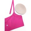 imageCRZ YOGA Womens Butterluxe Adjustable Spaghetti Strap Sports Bra  Scoop Neck Wireless Padded Yoga Workout Crop TopHibiscus Purple