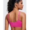 imageCRZ YOGA Womens Butterluxe Adjustable Spaghetti Strap Sports Bra  Scoop Neck Wireless Padded Yoga Workout Crop TopHibiscus Purple