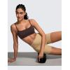 imageCRZ YOGA Womens Butterluxe Adjustable Spaghetti Strap Sports Bra  Scoop Neck Wireless Padded Yoga Workout Crop TopHot Fudge Brown