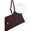 imageCRZ YOGA Womens Butterluxe Adjustable Spaghetti Strap Sports Bra  Scoop Neck Wireless Padded Yoga Workout Crop TopHot Fudge Brown