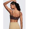 imageCRZ YOGA Womens Butterluxe Adjustable Spaghetti Strap Sports Bra  Scoop Neck Wireless Padded Yoga Workout Crop TopHot Fudge Brown